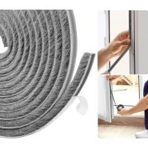 Kinsi - Joint Porte Isolation, Bande de Joint d'Étanchéité en Caoutchouc 9mm(L) x 6mm(H), Bande d'étanchéité à brosse auto (6M)