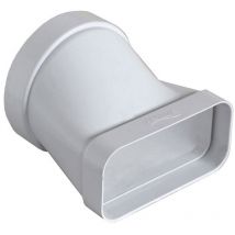 Coude horizontal de tube Ventilation rond Ø100 à tube Ventilation rectangulaire 120 x 60 mm Blanc - First Plast