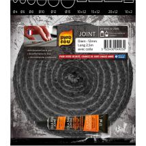 Joint tressé pour insert et poêle longueur 2,5m ø 12mm