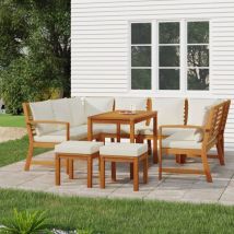 Furniture Limited - Ensemble à manger de jardin coussins 9 pcs