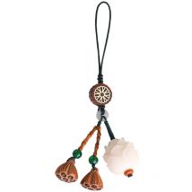 Feiyue - Joli pendentif pour téléphone portable en forme de fleur de lotus, porte-clés, pendentif Bodhi