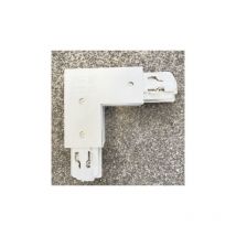 Trajectoire - Jonction en l blanc 80x80mm pour rail monophasé 3 allumages 230V/440V 16A alim droite 230901