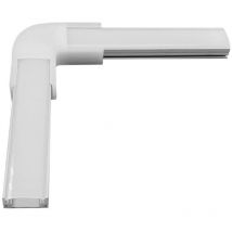 Jonction en l pour Profilé Aluminium en Saillie pour Ruban led Double jusqu'à 20mm Opale