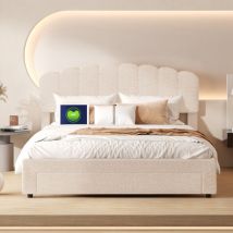 Jookgbd-polsterbett 140x200 Mit Usb Und Type-c,doppelbett 140x200 Mit Stauraum,jugendbett,bett Mit Schubladens,polsterbett Bettgestell Mit Kopfteil,