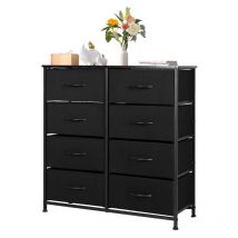 Joolihome Living - Commode à 8 tiroirs en tissu, armoire avec poignées, plateau en bois et cadre en métal, pour chambre à coucher, salon, chambre