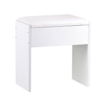 Joolihome Living - Tabouret de Coiffeuse en Bois Blanc pour Les Filles, pu Cuir et mdf Tabouret de Maquillage, 40x24x43cm