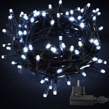 Swanew 10M 100 led Lichterkette 8 Lichtmodi Wasserdicht Party Garten Beleuchtung Innen Außen Weihnachten Hochzeit Deko Kaltweiß