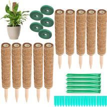 Jopassy - swanew 10 piezas Estaca Coco 40cm Estaca Coco,Tótem Tótem de fibra de coco para plantas trepadoras y plantas de interior