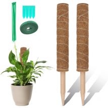 Jopassy - 2 pièces Tuteur Plante Tuteur Coco 40cm Plante Poteau Bâton De Coco,Totem Poteau Totem en Fibre de Coco pour Plantes Grimpantes et Plantes