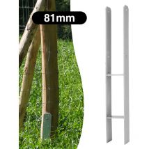 Jopassy - swanew 2x Anclaje en h Soporte de poste Anclaje de poste Toma de tierra Anclaje de poste Toma de tierra 81 mm