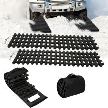 2X Planches de traction en matériau tpr, (80 cm) pour véhicules tout-terrain comme les voitures, les pick-up, les suv, les camping-cars, sur la