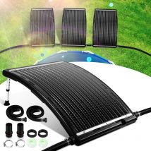 Jopassy - 3x Panneau de chauffage solaire 110 x 65 x 15 cm 10.000L/h réglable 27/35cm raccord pehd résistant chauffage piscine écologique collecteur