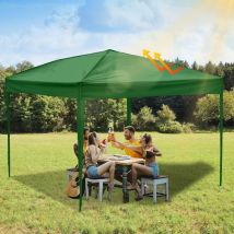 3x3m Tonnelle Tente de jardin pliante, pour camping jardin mariage Protection uv 50+ vert Sans Parois - Jopassy