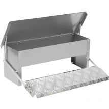 Jopassy - 4x Comedero Automático para Pollos 5KG – Dispensador de acero galvanizado con pedal de apertura automática y tapa impermeable para aves