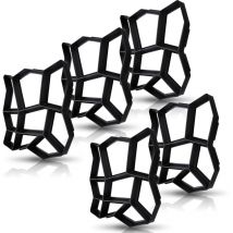 5x Molde de Hormigón Plástico Negro para Pavimento de Jardín diy Reutilizable - Jopassy