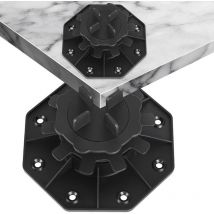 Jopassy 100 Stück Stelzlager 35-65mm Terrassenlager mit Fugenkreuz Stellfuß Höhenverstellbar Plattenlager für Steinplatten, Keramik-, Beton-