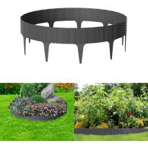 Jopassy - 25m Bordure de jardin Rotin Aspect Bordure de pelouse Bordure de gazon Plastique Bordure de chemin Bordure de parterre Anthracite