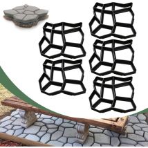 5x Moule à pavé de jardin Moule à béton en plastique noir diy Réutilisable - Jopassy