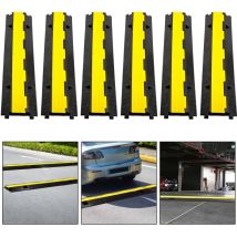 Jopassy - 6 pièces Rampe Protection Câble sol 2 canaux canal de câble tuyau caoutchouc 100cm canal de sol