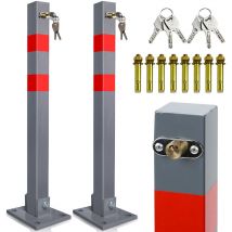 Jopassy - Absperrpfosten 2X Parkplatzsperre Klappbar 66cm abschließbar rostfreier
