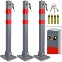 Jopassy - Absperrpfosten 3X Parkplatzsperre Klappbar 66cm abschließbar rostfreier