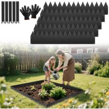 Jopassy Borduras de jardín con consejos DIY Cercado de césped Negro de metal galvanizado Cercado de camino Cercado de césped Negro 100x20cm 5m