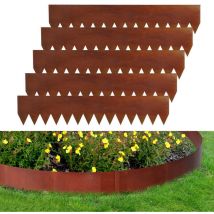 Jopassy - Borduras de jardín con consejos diy Cercado de césped Rust de metal galvanizado Cercado de camino Cercado de césped Rust 100x20cm 10m