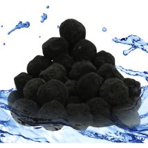 Jopassy - Boules filtrantes pour filtre à sable alternative 25 kg, Lavable 700g noires
