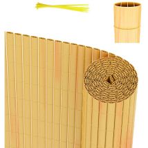 Swanew Canisse de pvc Canisse de pvc para jardín balcón terraza. Valla cortavientos para balcones Bambú 80 x 900cm