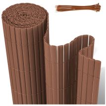 Canisse de pvc Canisse de pvc para jardín balcón terraza. Valla cortavientos para balcones Marrón 140 x 900cm - Jopassy