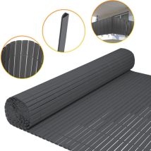 Swanew Canisse de pvc, Pantalla de jardín, Piscinas, Valla de pvc resistente a los rayos uv, Gris 180 x 700cm