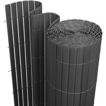 SWANEW Canisse de PVC, Pantalla de jardín, Piscinas, Valla de PVC resistente a los rayos UV, Gris 100 x 500cm