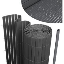 Swanew Canisse de pvc, Pantalla de jardín, Piscinas, Valla de pvc resistente a los rayos uv, Gris 140 x 1000cm