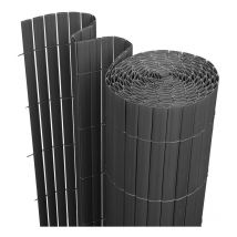 Jopassy Canisse de PVC, Pantalla de jardín, Piscinas, Valla de PVC resistente a los rayos UV, Gris 100 x 500cm