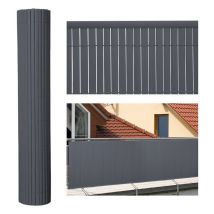 Canisse en pvc, Paravent de Jardin, Piscines, Palissade en pvc Résistant aux uv Gris 80 x 400cm - Jopassy