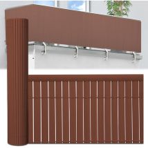 Canisse en pvc, Paravent de Jardin, Piscines, Palissade en pvc Résistant aux uv Marron 100 x 400cm - Jopassy