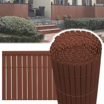 Canisse in pvc, schermo da giardino, piscine, recinzione in pvc resistente ai raggi uv Marrone 160 x 800cm - Jopassy