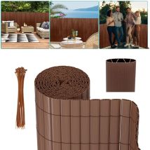 Canisse pvc Brise Vue, Paravent de Jardin, Piscines, Balcon Terrasse, Palissade en pvc Résistant aux uv, Intempéries, Marron 160 x 300 cm - Jopassy