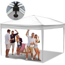 SWANEW Carpa de fiesta plegable Pérgola de jardín Protección UV para jardín, camping Sin paneles laterales 3x3m Blanco