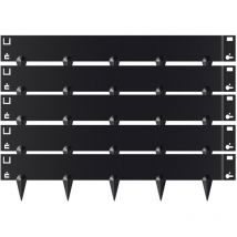 Jopassy - swanew Cercado de césped Cercado de jardín Barrera antiraíces Protección de plantas Acero 100x18cm 100m Negro