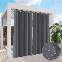 Jopassy - swanew Cortina de exterior Blackout cortina con ojales Opaca Jardín Patio Balcón 132 x 274cm Gris oscuro 1 Panel
