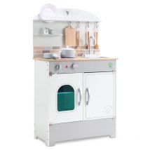 Cuisine pour enfants Kit de cuisine blanc laine Outdoor Cuisine jouet avec four, réfrigérateur, micro-ondes, évier et cuisinière - Jopassy