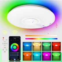 Jopassy - swanew Deckenleuchte led 36W Musik Deckenlampe bluetooth Lautsprecher app Deckenlampe Mit Fernbedienung für Schlafzimmer Treppenhaus Küche