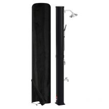 Jopassy - Douche solaire 60L noire avec douchette,pomme ronde, douche de pied,matériel de montage et capot de protection