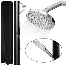 Swanew Ducha solar con ducha de pie Ducha de verano Ducha de piscina Ducha de jardín Ducha de mano 40L con cubierta de lluvia y ducha de mano