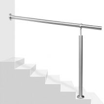 Edelstahl Handlauf Geländer Eingangsgeländer Aufmontage Wandhandlauf pflegeleicht Treppengeländer für Innen/Außen 160cm - Jopassy
