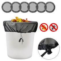 Jopassy Filet pour tonneau de pluie 8pcs housse pour tonneau 95 cm avec Réglable cordon de serrage Polyester Filet pour Baril de Pluie Noire