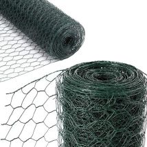 Grillage a Poule Métallique pour Cloture 1x25m, Fil de fer Hexagonal pour Jardin Poulailler Voliere Clapier, Vert - Jopassy
