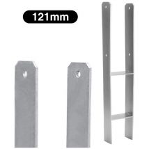 H-ancre Support de Poteau pour Carports Clôtures Support de Poteau en h Support à sceller 121MM 2 pieces - Jopassy