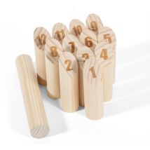 Jopassy - Kubb Ensemble de jeu de Kubb viking Jeu d'échecs sur gazon Numéros Jeux de jardin
